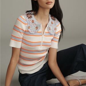 🥰🥰 NWT Anthropologie Essentiel Antwerp Iota Sequin Collar Sweater - Large 🥰🥰